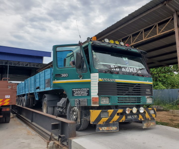 Lorry on weighing bridge